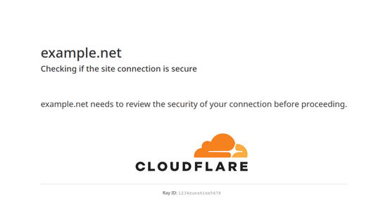 A screenshot of a Cloudflare interstitial message box saying “checking if the site connection is secure.”
